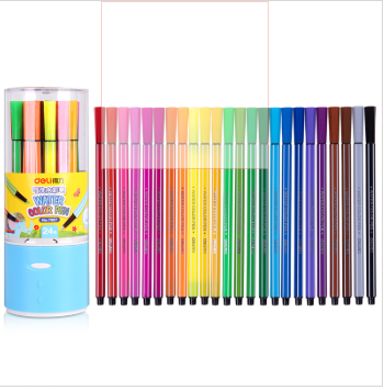 得力(deli) 7067 绚丽多彩可洗水彩笔绘画笔 24色筒 包装颜色随机
