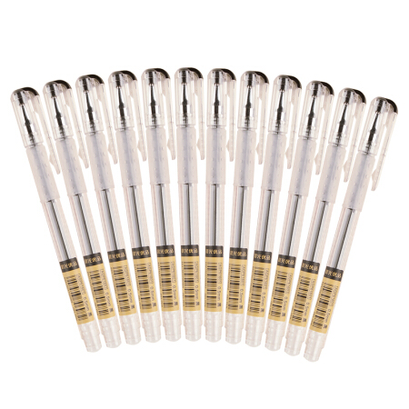 晨光(M&G)文具0.5mm黑色中性笔 经典拔盖子弹头签字笔 优品系列水笔 12支/盒AGP61601