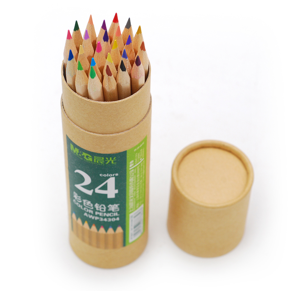 晨光(M&G)木质彩铅绘画彩色铅笔 填色笔 AWP34304牛皮纸筒24色