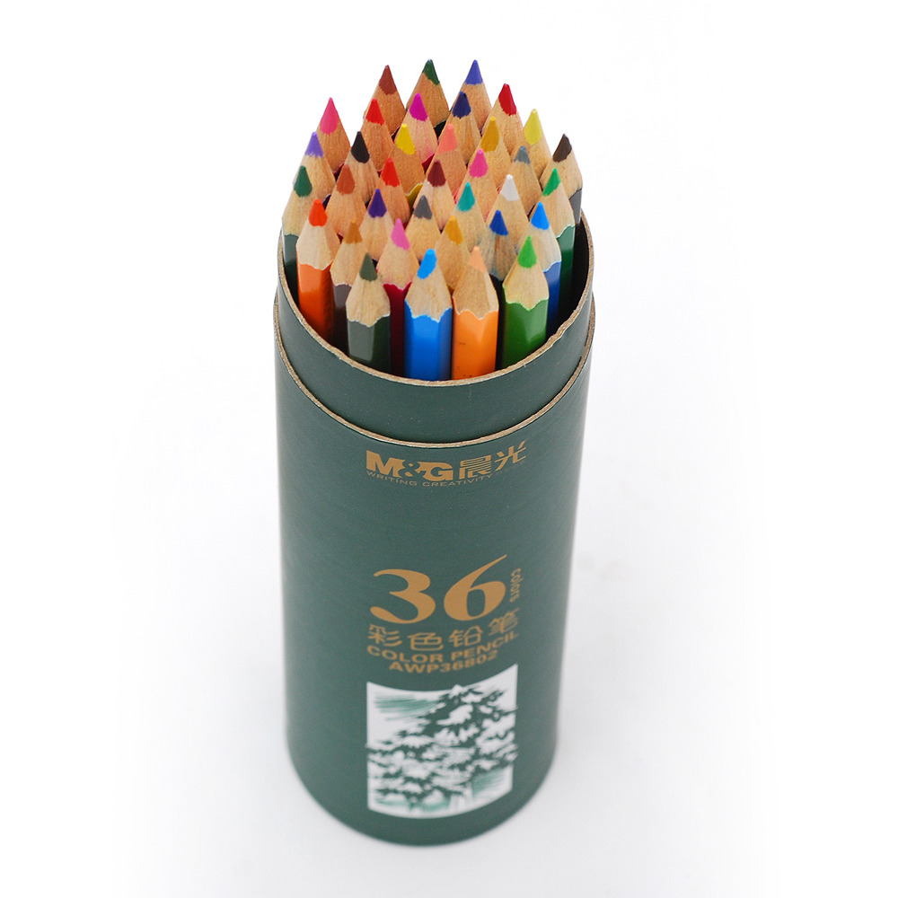 晨光（M&G） 木质彩铅原木彩色铅笔pp筒装绘画铅笔 36色彩铅PP筒装 AWP36802