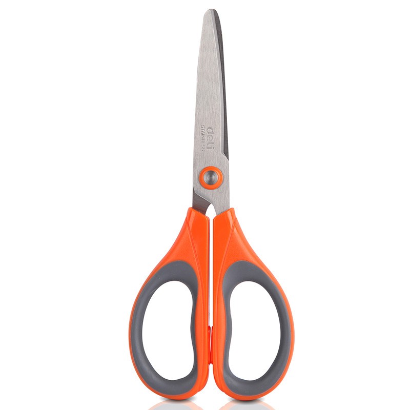 得力（deli）6048剪刀安全剪刀便携DIY手工剪纸刀办公剪刀颜色随机单支装 单支装颜色