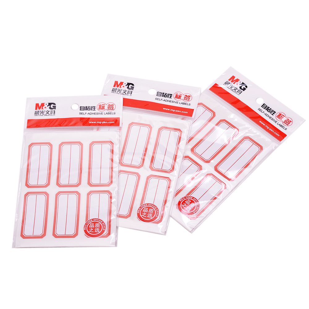 晨光（M&G）自粘性标签纸 YT-09 红 6枚X10张/包 30包装