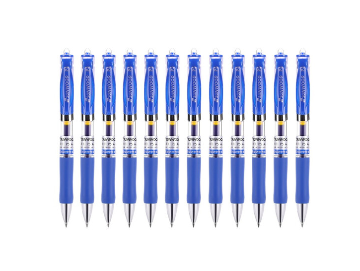 三木效率王系列 0.5mm红色经典子弹头中性笔/签字笔/水笔12支/盒 按动式P5蓝色 12支装