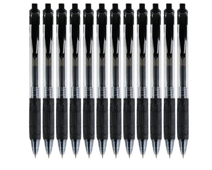 晨光 AGPH1801按动式水笔 金品商务办公系列中性笔 0.5mm 黑色 12支装