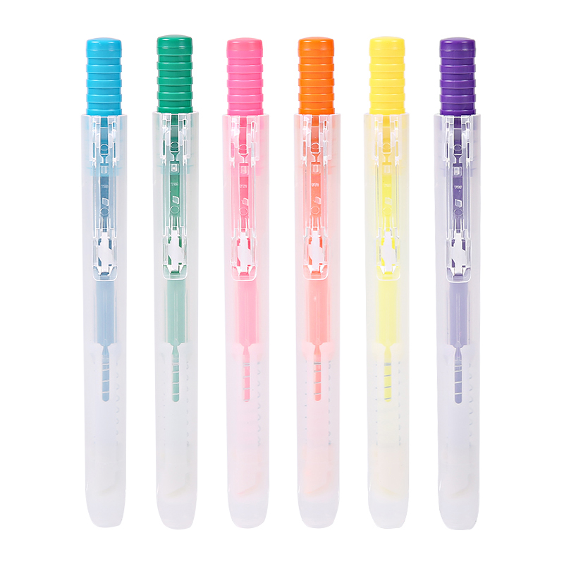 晨光 直液式荧光笔优品单头彩色标记笔大容量本味记号笔 2支/天蓝 按动款 AHM27301