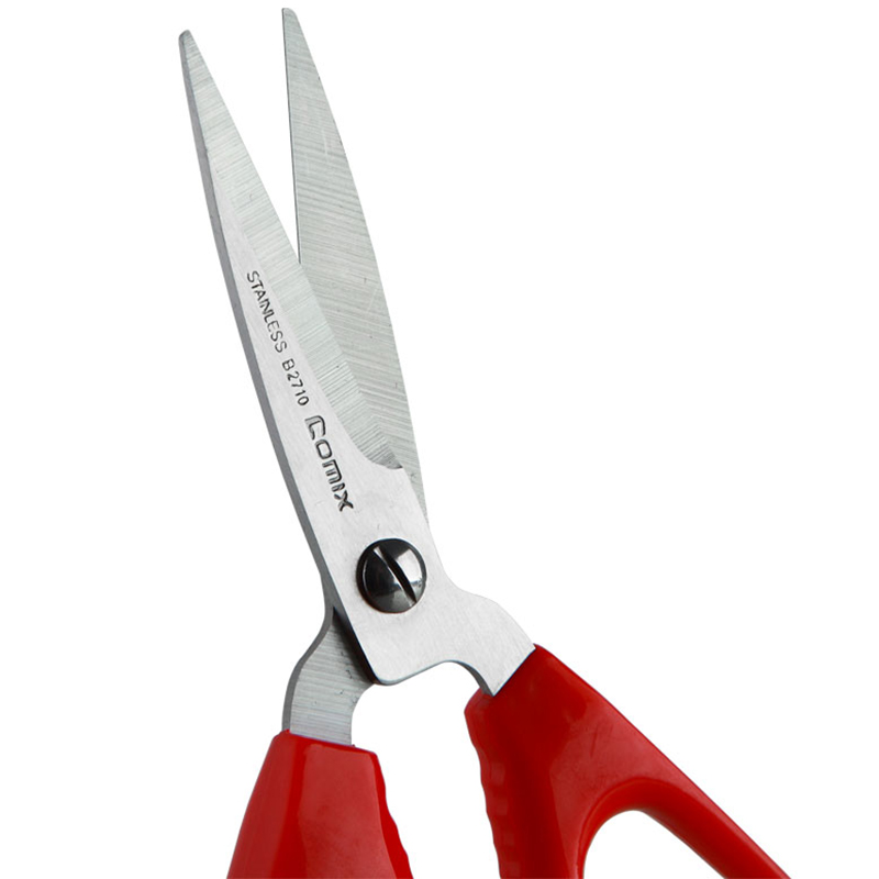 齐心（COMIX）_大手柄尖型刀头剪刀办公用不锈钢红色_大号_B2798