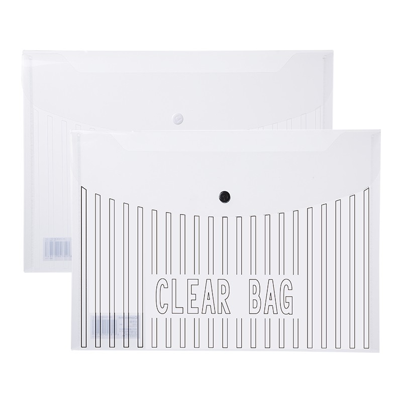 齐心（COMIX）透明文件袋按扣袋塑料A4档案袋公文袋试卷袋资料袋 10个装 白色 C333
