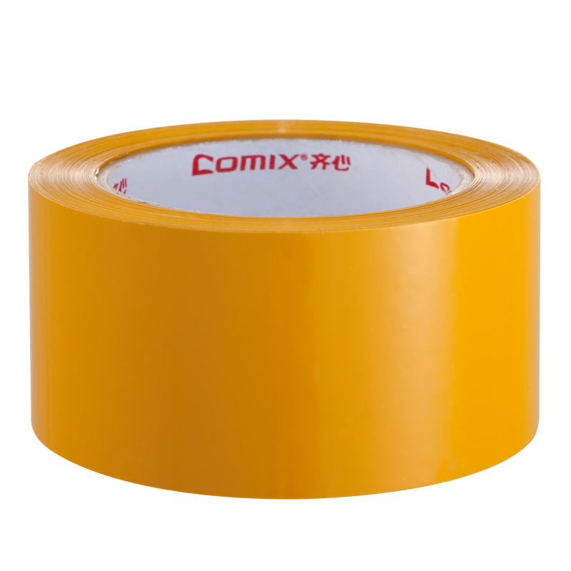 齐心（COMIX）6卷装55mm100Y（91.4米）米黄色强粘性封箱胶带 办公文具JH5