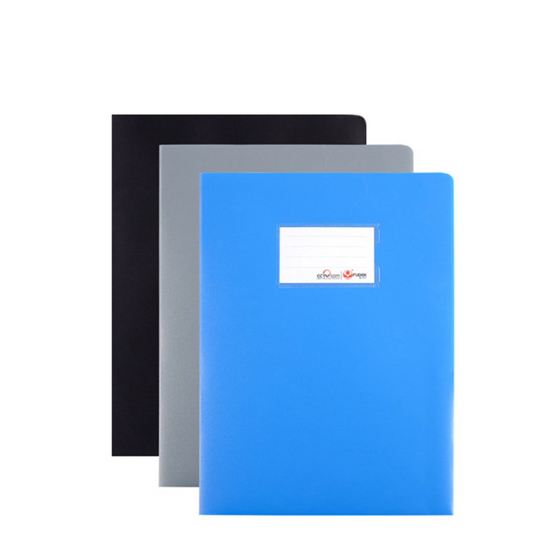 富得快（Fudek）HY3156 A4双面插袋文件夹报告夹 蓝色 20个/包