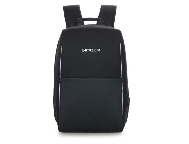斯莫尔（SIMOER）SL-6015 黑色 商务双肩包休闲时尚潮流大学生书包电脑包男士背包