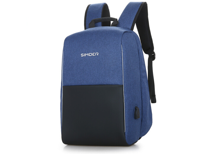 斯莫尔（SIMOER）SL-6015 蓝色 商务双肩包休闲时尚潮流大学生书包电脑包公文包男