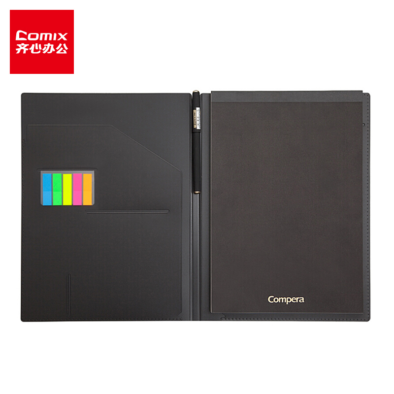 齐心 C8214 Compera商务拍纸本（空白）A4 80张 5本装 黑