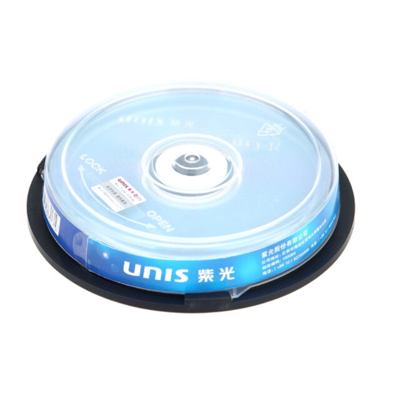 紫光（UNIS）BD-R 蓝光刻录盘 空白光碟 6速 25G 桶装10片刻录光盘