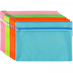 广博 (GuangBo)A6092 双层B5布质防水拉链文件袋彩色资料袋 颜色随机