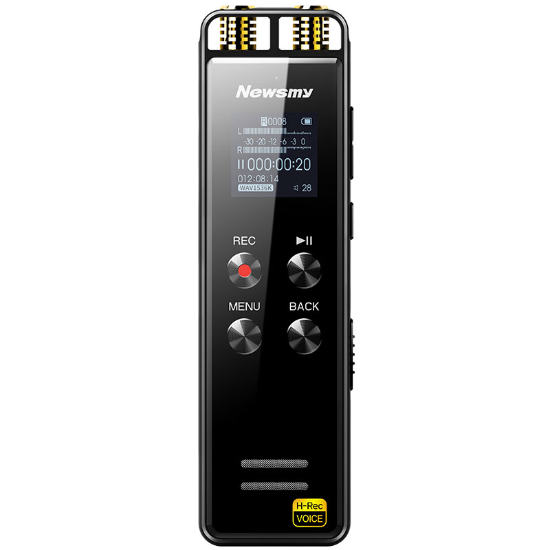 纽曼（Newsmy）录音笔 RD07 16G 双麦克风 专业无损远距高清降噪声控 学习培训商务会议录音速记 黑色