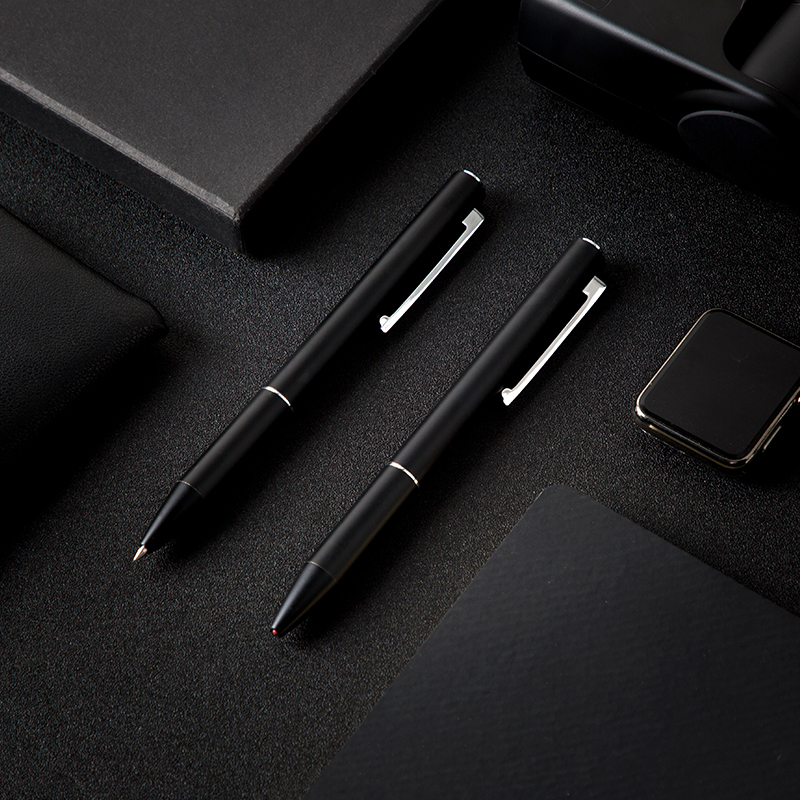 广博(GuangBo)0.5mm金属中性笔签字笔子弹头黑色水笔办公文具单只装ZX9540D