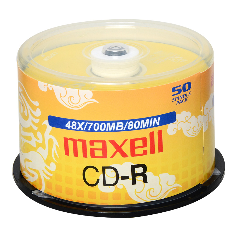 麦克赛尔 maxell 光盘 （彩色） 50片/筒 （彩盘） CD-R 48X 700MB