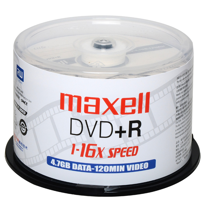 麦克赛尔 DVD+R 16速 4.7G 影音系列 桶装50片 刻录盘（计价单位：桶）