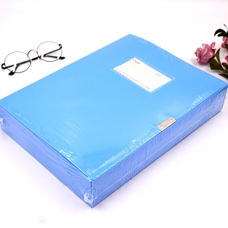益而高（EaGLE）经济档案盒资料册文件盒大容量粘扣 蓝色 侧宽55mm 9055