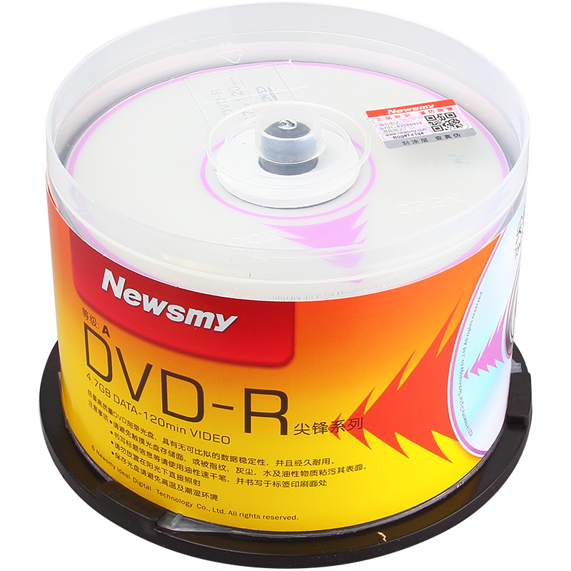 纽曼（Newsmy）DVD-R 16速 4.7G 尖峰系列 桶装50片 空白刻录光盘