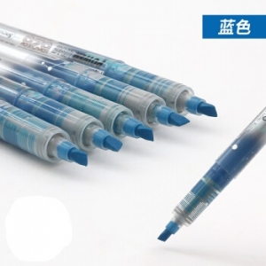 白雪（snowhite）蓝色 直液式荧光笔 糖果色套装彩色记号笔文具用品粗细线 PVP-6