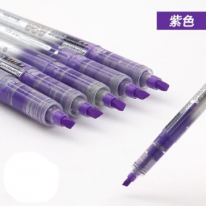 白雪(snowhite）紫色 直液式荧光笔 套装彩色记号笔文具用品粗细线划重点 PVP-626 