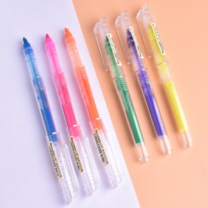 白雪(snowhite) 荧光笔标记笔用彩色粗划重点笔 彩色套装标记笔PVP-636 6支