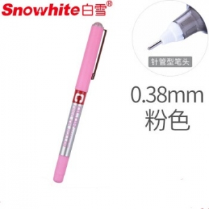 白雪(snowhite)PVN-159 粉色12支盒0.38mm直液式走珠笔中性笔