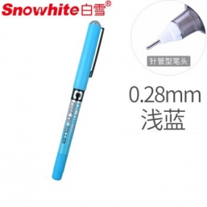 白雪(snowhite)PVN-159 浅蓝色12支盒0.28mm直液式走珠笔中性笔 