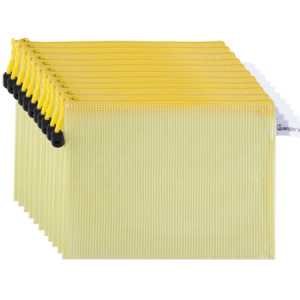 广博 A6114 A5彩色网格拉链袋 A5PVC 黄色