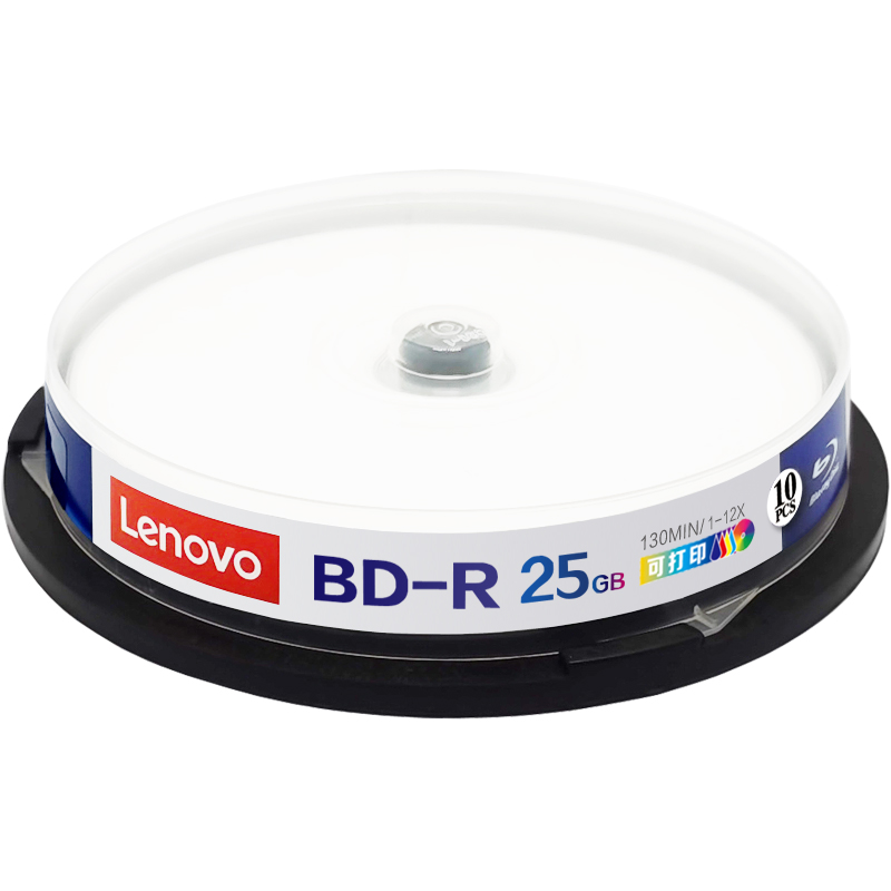 联想（Lenovo）BD-R 蓝光空白光盘/刻录盘 6-12速25GB 桶装10片
