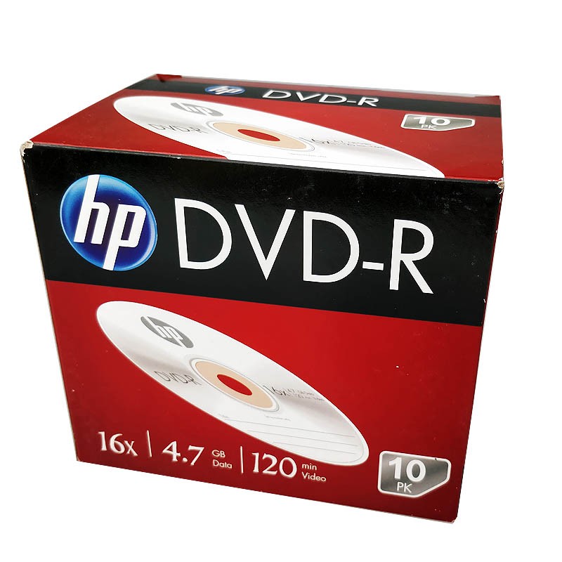 惠普HP 16速 dvd 空白光盘 4.7g 刻录盘 单片盒装 空白光盘碟片 DVD-R 