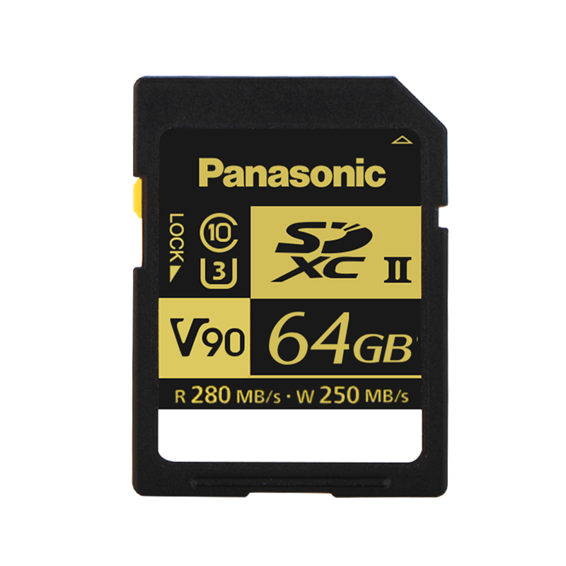 松下（Panasonic）64G SD存储卡 UHS-II C10 V90 专业相机内存卡