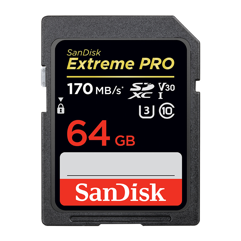 闪迪（SanDisk）64GB SD存储卡 U3 C10 V30 4K 至尊超极速版内存卡 读速170MB/s 写速90MB/s 捕捉4K超高清