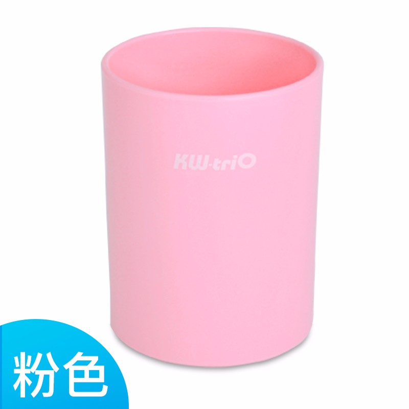 可得优塑料圆形笔筒粉红BT-04粉 3352