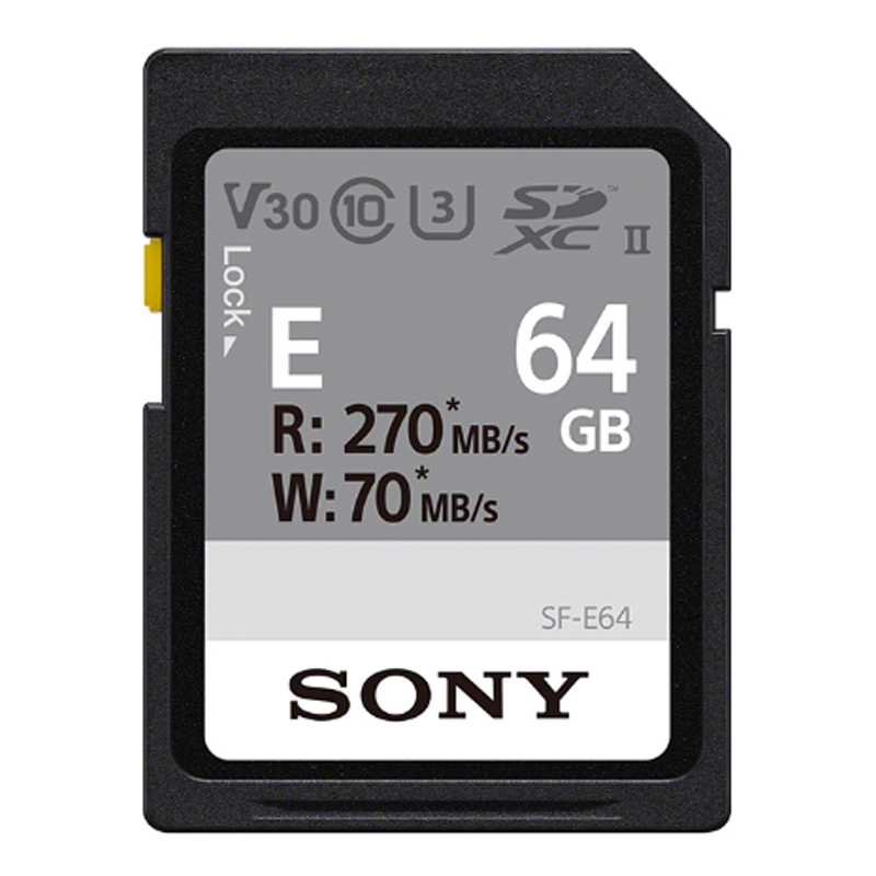 索尼 SONY SF-E64 SD卡 64G 高速读取270MB UHS-II 相机存储卡