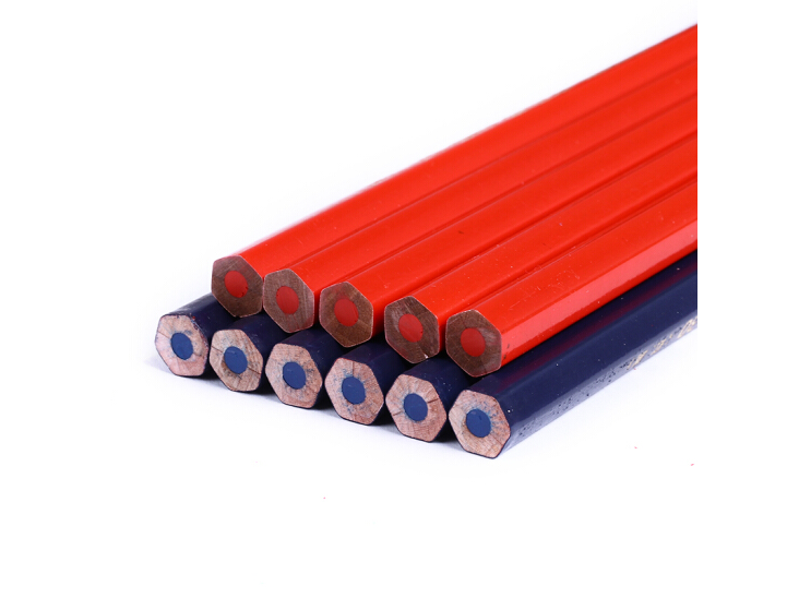 中华 130红蓝 粗六角红蓝铅笔 工程用笔红蓝双色