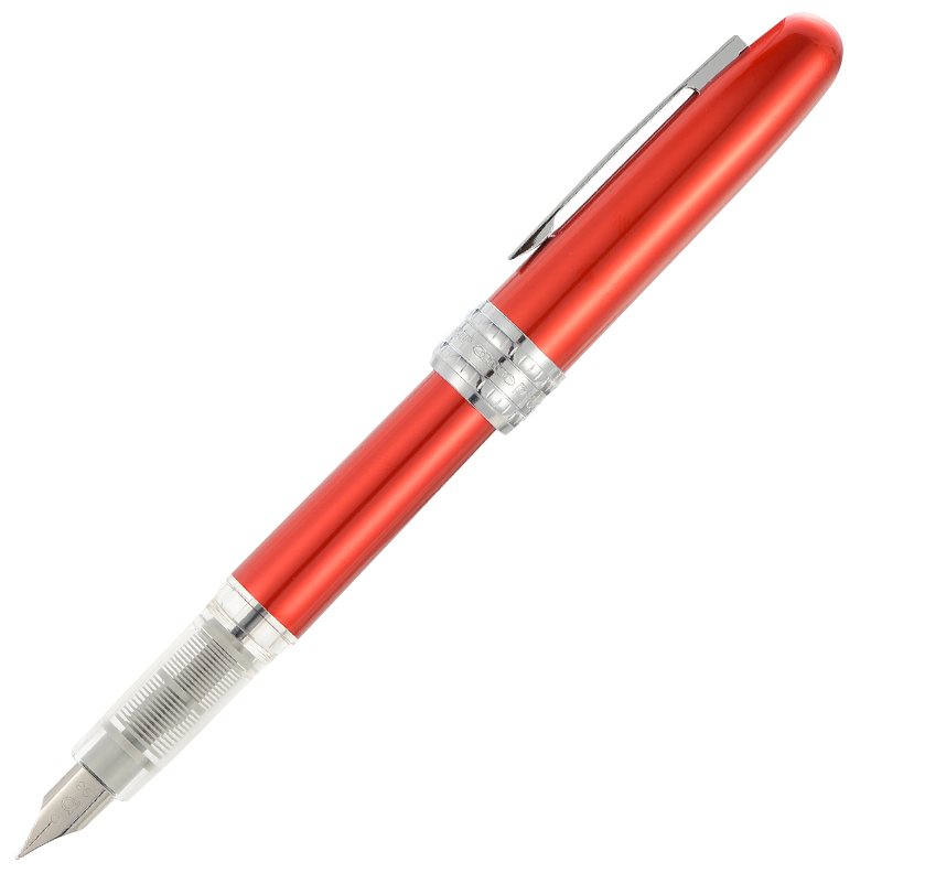 白金(Platinum)富士山盒绘套装彩色铝合金钢笔/墨水笔0.3MM铱金笔尖 红色PGB