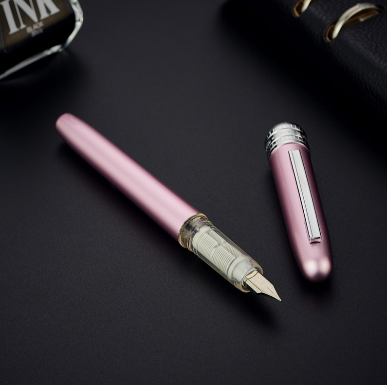 白金(Platinum)富士山盒绘套装彩色铝合金钢笔/墨水笔0.3MM铱金笔尖 粉红色PG