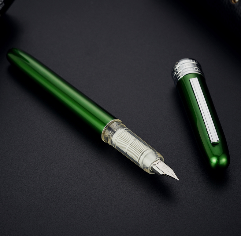 白金(Platinum)富士山盒绘套装彩色铝合金钢笔/墨水笔0.3MM铱金笔尖 绿色PGB