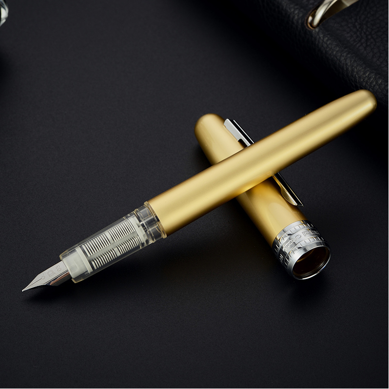 白金(Platinum)富士山盒绘套装彩色铝合金钢笔/墨水笔0.3MM铱金笔尖 黄色PGB