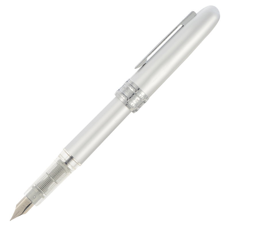 白金(Platinum)彩色铝合金钢笔/墨水笔0.3MM铱金笔尖 薄银色PGB-1000B