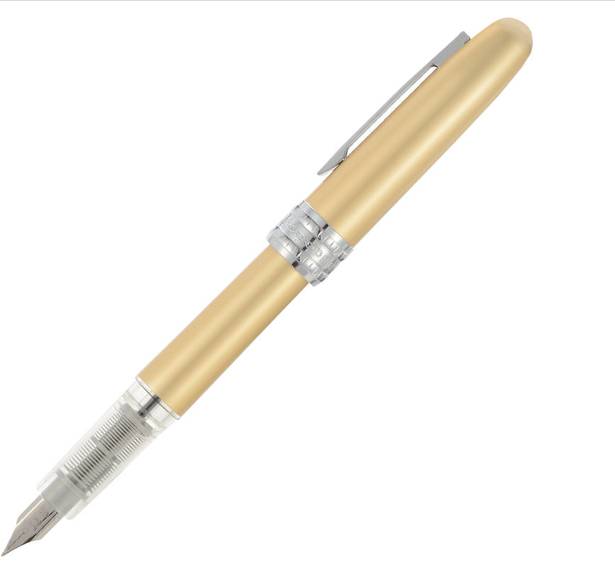 白金(Platinum)彩色铝合金钢笔/墨水笔0.3MM铱金笔尖 黄色PGB-1000