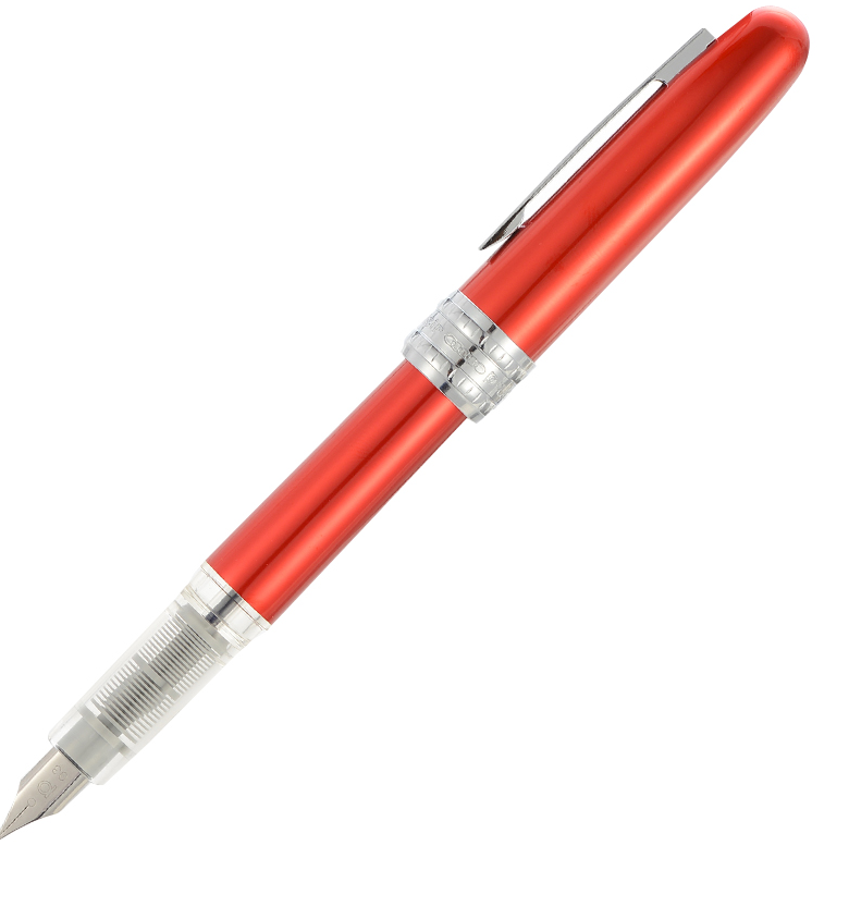 白金(Platinum)彩色铝合金钢笔/墨水笔0.3MM铱金笔尖 红色PGB-1000