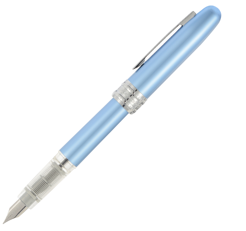 白金(Platinum)彩色铝合金钢笔/墨水笔0.3MM铱金笔尖 薄蓝色PGB-1000B