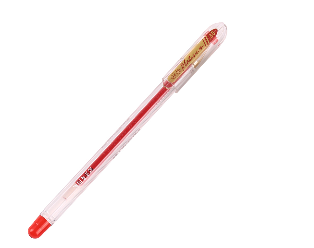 白金（PLATINUM）中性笔WE-38针管笔财会专用0.38mm学生考试笔 10支/盒 红色