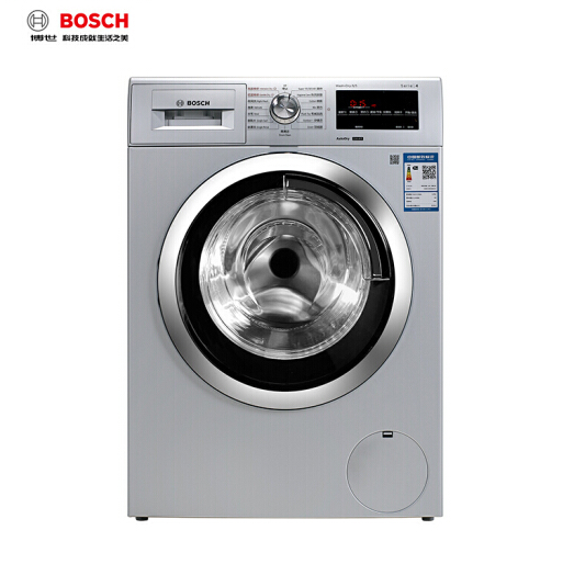 博世（BOSCH） 8公斤 洗烘一体变频 滚筒洗衣机 节能静音 高低温单烘（银色）XQG8