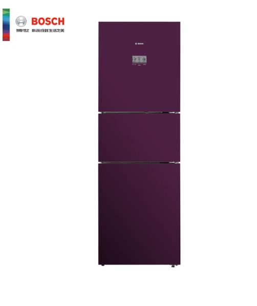 博世（Bosch）KGU28S17EC 黑加仑紫 274升 三门冰箱 变频混冷 无霜零度维
