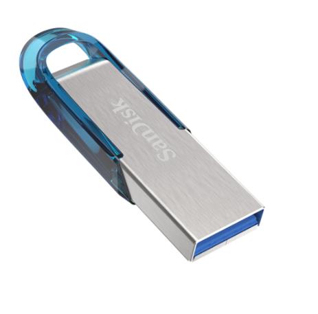 闪迪 U盘 USB 酷铄 黑银金属外壳 CZ73 蓝色 16G