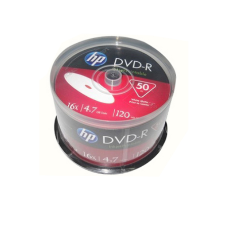 惠普 可打印DVD-R 光盘/刻录盘 16X 50片 4.7G刻录盘 桶装刻录空白光盘（单